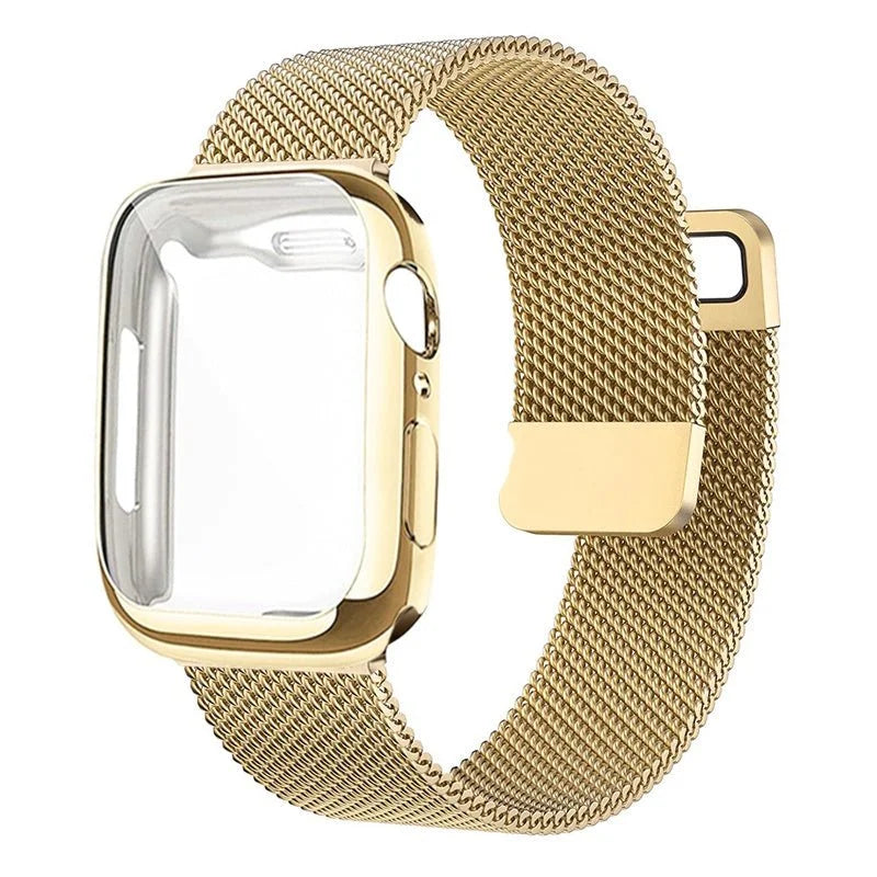 Capinha + Pulseira metálica Smartwatch 41/42mm - Gold