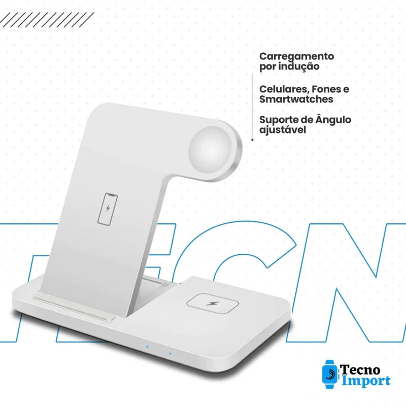 Carregador 4 em 1 via Indução TecnoCharger - Branco