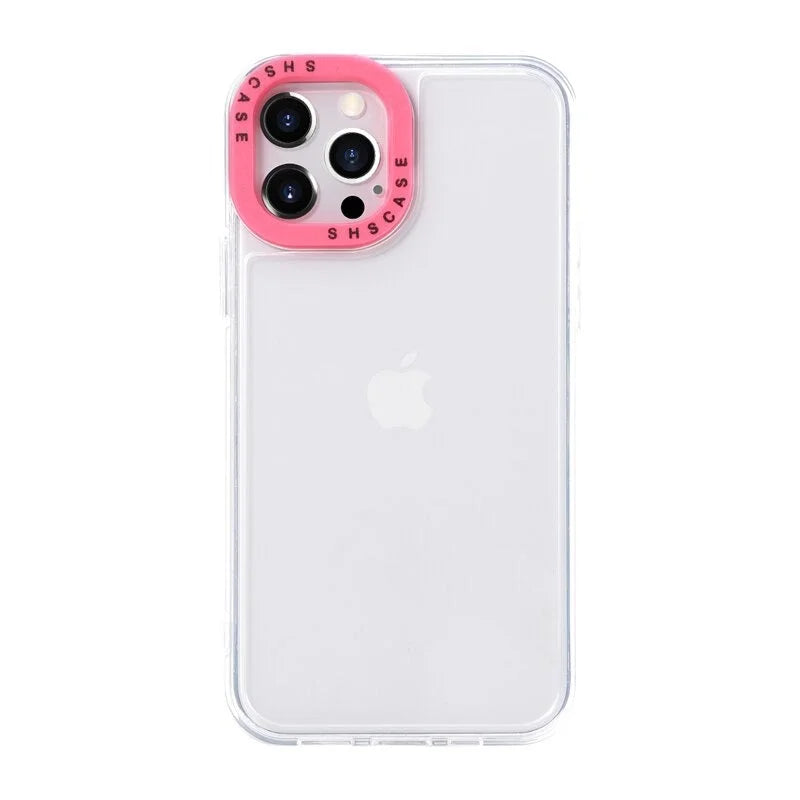 Case Clear Colors - iPhone 13 / Transparente e Rosa