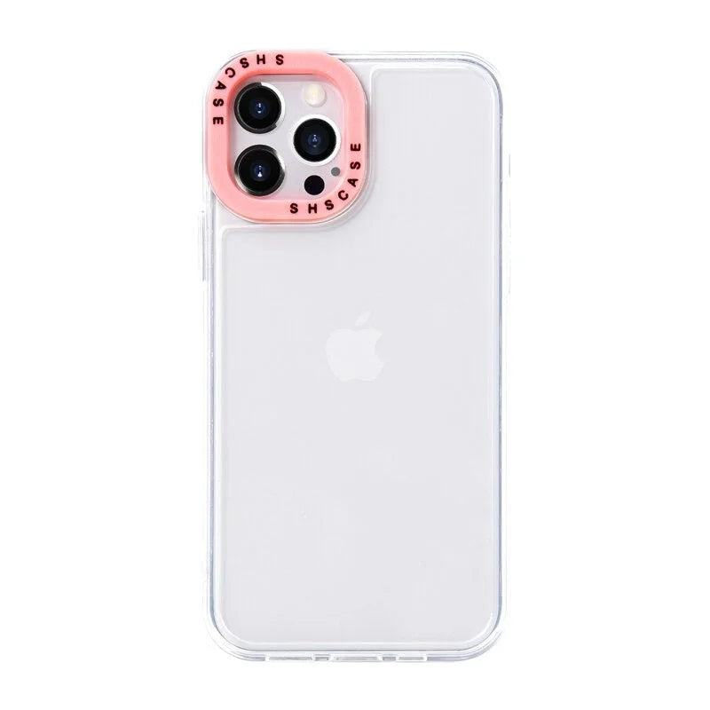 Case Clear Colors - iPhone 13 / Transparente e Rosa Claro