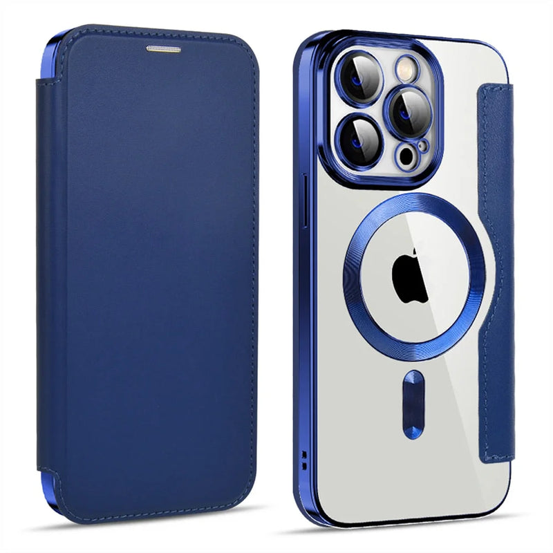 Case Flip Wallet - Azul Marinho / iPhone 14