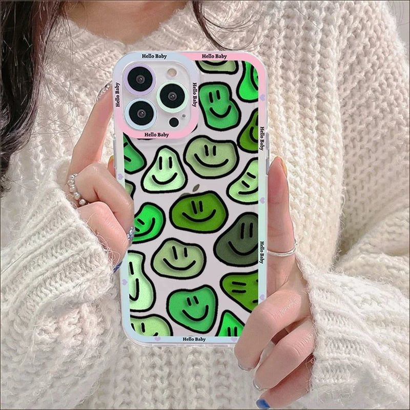 Case Funny Smile - Verde / iPhone 14