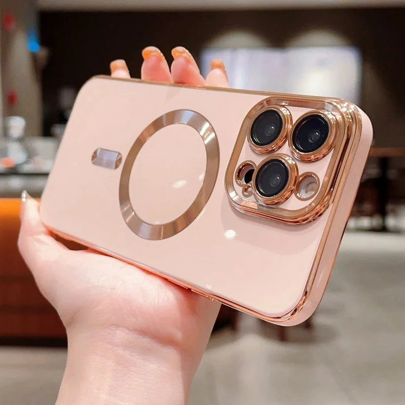 Case Mag Golden - Rosa / iPhone 14