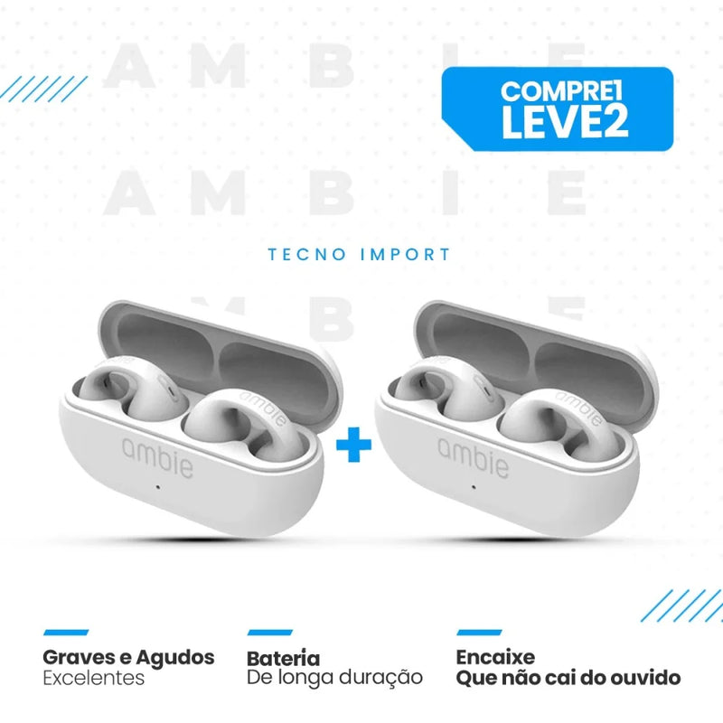 Fone de Ouvido Ambie Lançamento Compre 1 Leve 2 - Branco