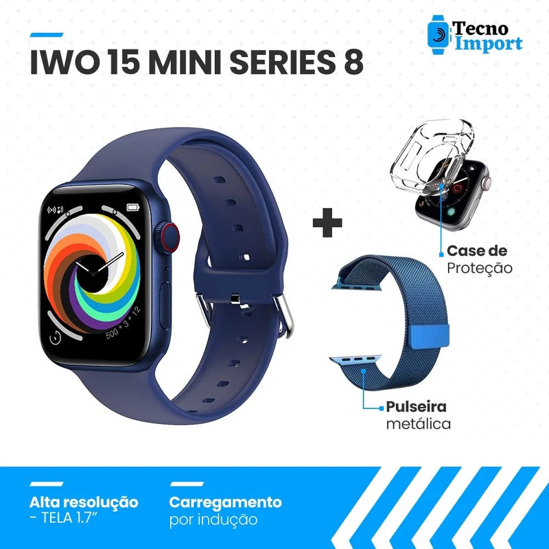 Lançamento Iwo Mini Series 8 + Pulseira Metálica Case