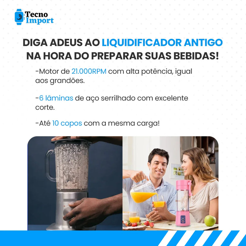 Liquidificador Portátil 6 Lâminas Tecno ®