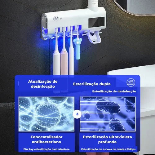 Portegenius UV Porta Escova de Dente eliminador germes