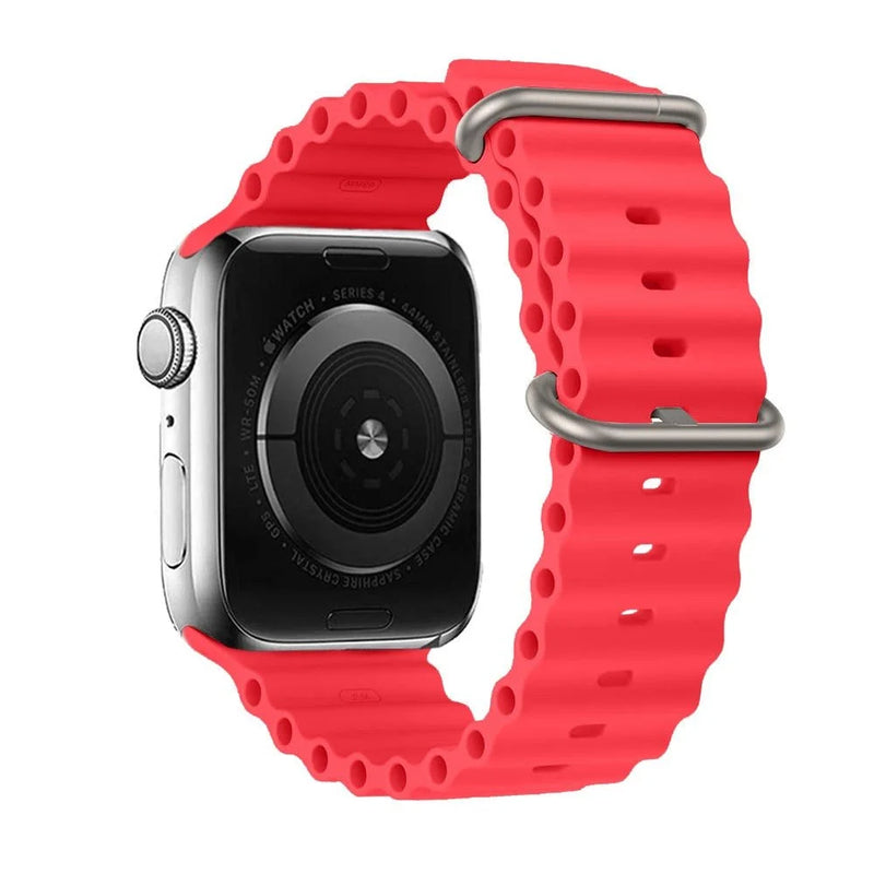 Pulseira Oceano para Smartwatch Confortável - Vermelho